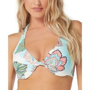 NWT Coco Reef VERSO BRA SIZED TWIST REVERSIBLE UNDERWIRE BIKINI TOP  Blue 34D